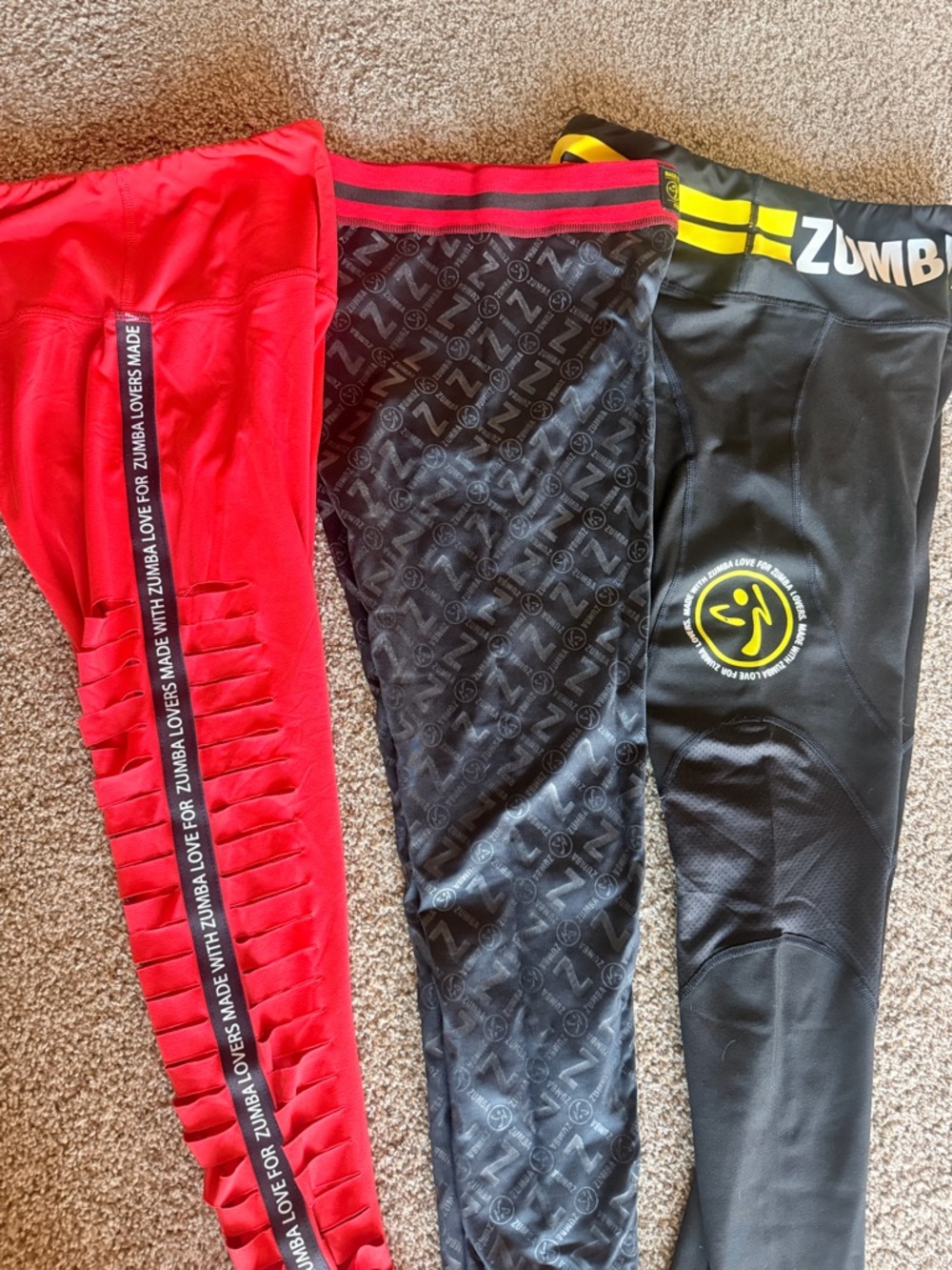 Zumba Fitness Active Leggings - Red & Black